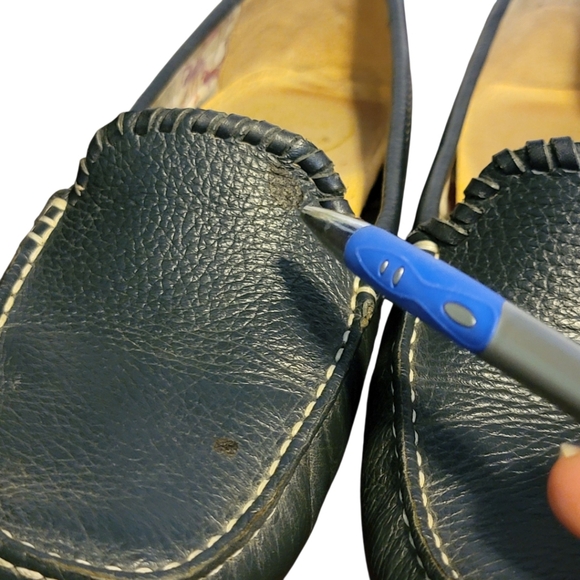 Jack Rogers Taylor Navy Blue Leather Loafers Driving Mocassins Size 9.5B - Picture 7 of 9